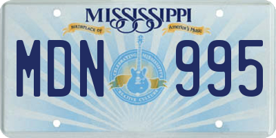 MS license plate MDN995