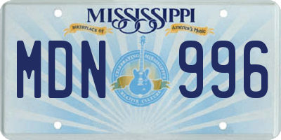 MS license plate MDN996