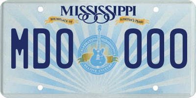 MS license plate MDO000