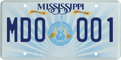 MS license plate MDO001