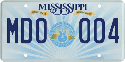 MS license plate MDO004