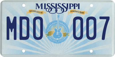 MS license plate MDO007