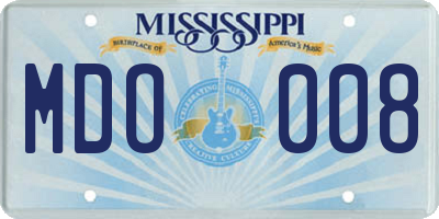 MS license plate MDO008
