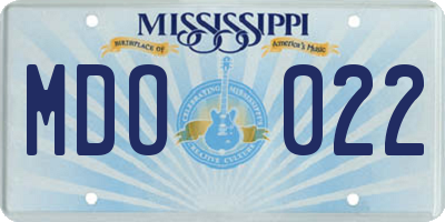 MS license plate MDO022