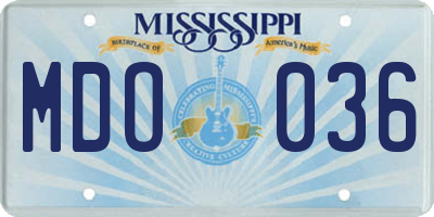 MS license plate MDO036