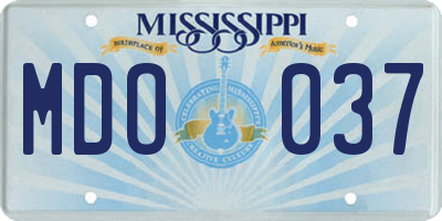 MS license plate MDO037