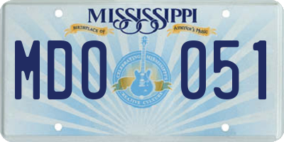 MS license plate MDO051