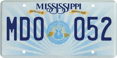 MS license plate MDO052