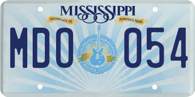 MS license plate MDO054