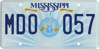 MS license plate MDO057