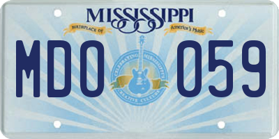 MS license plate MDO059