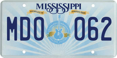 MS license plate MDO062