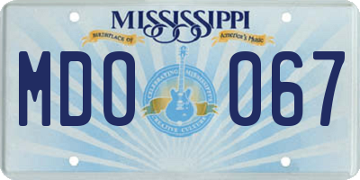 MS license plate MDO067