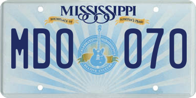 MS license plate MDO070