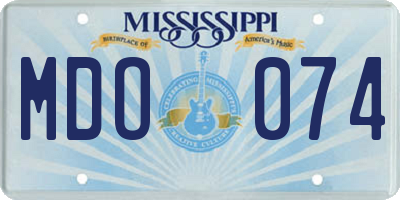 MS license plate MDO074