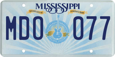 MS license plate MDO077