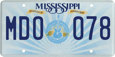 MS license plate MDO078