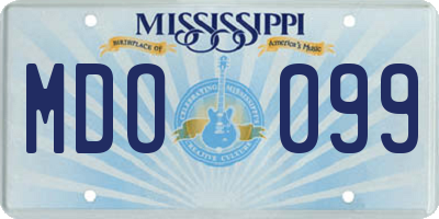 MS license plate MDO099