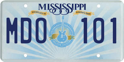 MS license plate MDO101