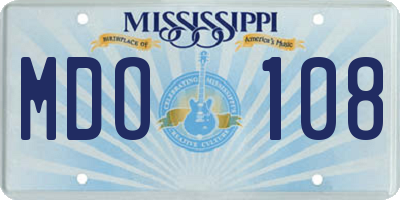 MS license plate MDO108