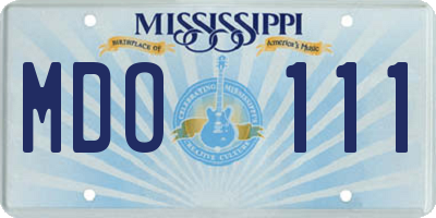 MS license plate MDO111