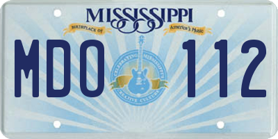 MS license plate MDO112
