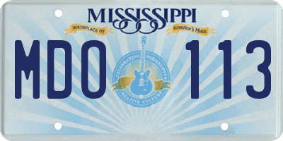 MS license plate MDO113