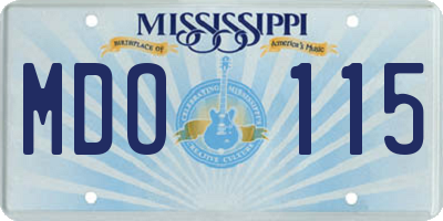 MS license plate MDO115
