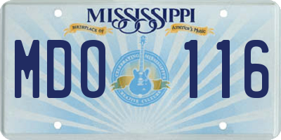 MS license plate MDO116