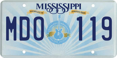 MS license plate MDO119