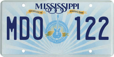 MS license plate MDO122