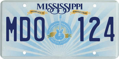 MS license plate MDO124