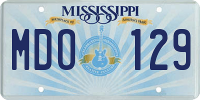 MS license plate MDO129