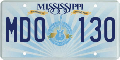MS license plate MDO130
