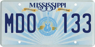 MS license plate MDO133