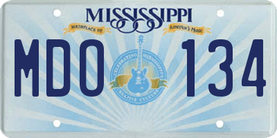 MS license plate MDO134