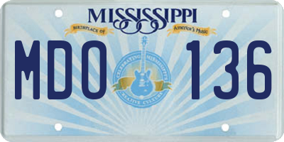 MS license plate MDO136