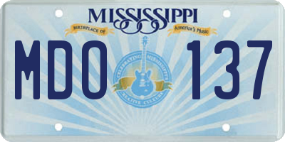 MS license plate MDO137