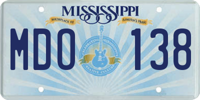 MS license plate MDO138