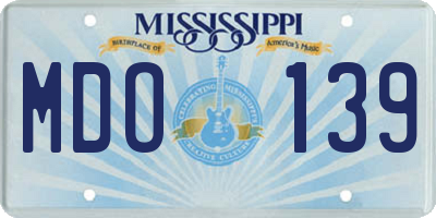 MS license plate MDO139