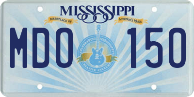 MS license plate MDO150