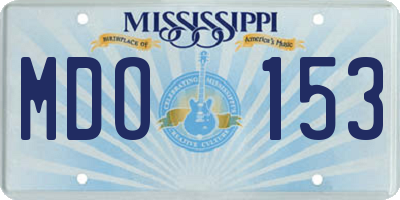 MS license plate MDO153