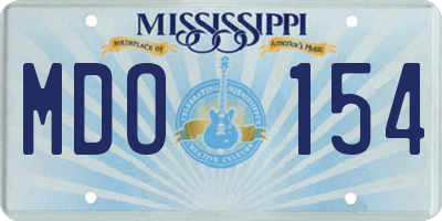 MS license plate MDO154