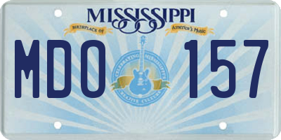 MS license plate MDO157