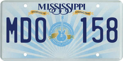 MS license plate MDO158