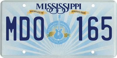 MS license plate MDO165