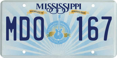 MS license plate MDO167