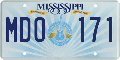MS license plate MDO171