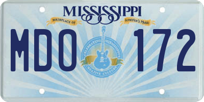 MS license plate MDO172