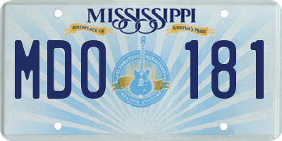 MS license plate MDO181